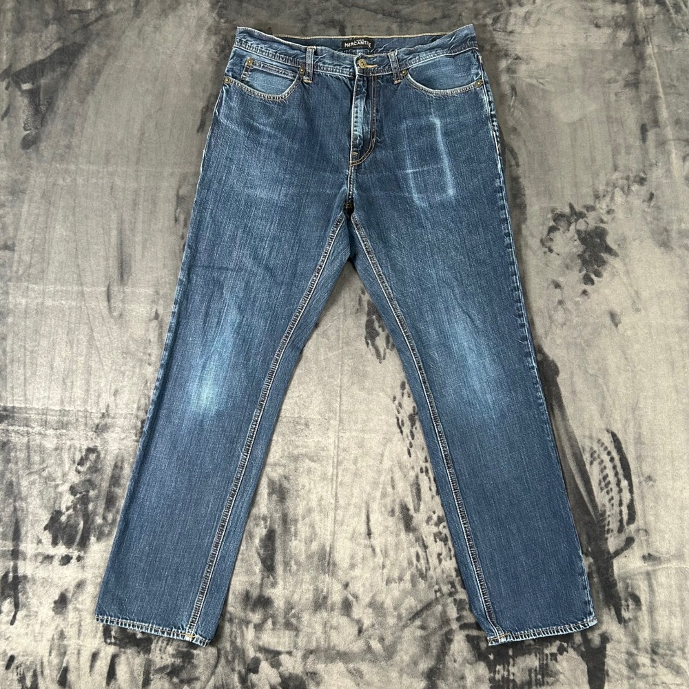 J. Crew Mercantile Straight Jeans Mens 33x32 Blue Cotton Denim Classic Fit